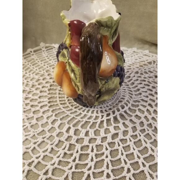 Home Interiors Sonoma Villa Fall Fruit Pitcher Hand Painted Glazed Earthenware - Picture 5 of 12